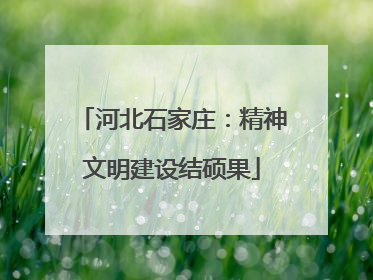 河北石家庄：精神文明建设结硕果