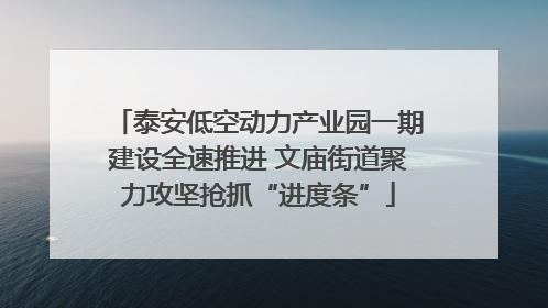 泰安低空动力产业园一期建设全速推进 文庙街道聚力攻坚抢抓“进度条”