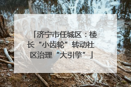 济宁市任城区：楼长“小齿轮”转动社区治理“大引擎”