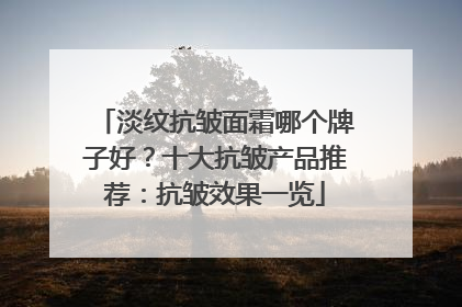 淡纹抗皱面霜哪个牌子好？十大抗皱产品推荐：抗皱效果一览