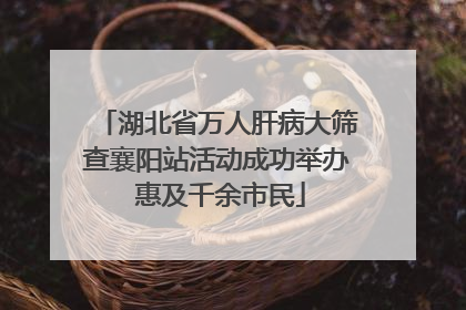 湖北省万人肝病大筛查襄阳站活动成功举办 惠及千余市民