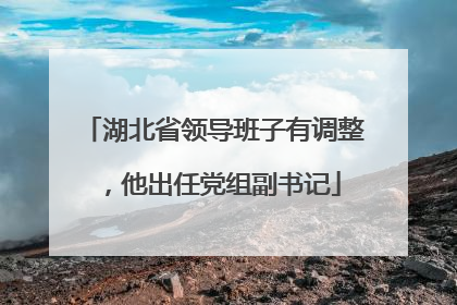 湖北省领导班子有调整，他出任党组副书记