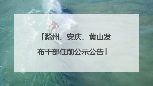 滁州、安庆、黄山发布干部任前公示公告