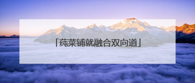 莼菜铺就融合双向道