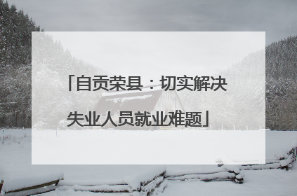 自贡荣县：切实解决失业人员就业难题