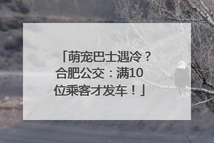 萌宠巴士遇冷？合肥公交：满10位乘客才发车！