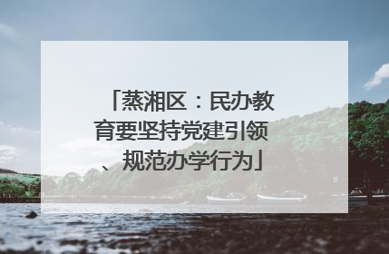 蒸湘区：民办教育要坚持党建引领、规范办学行为