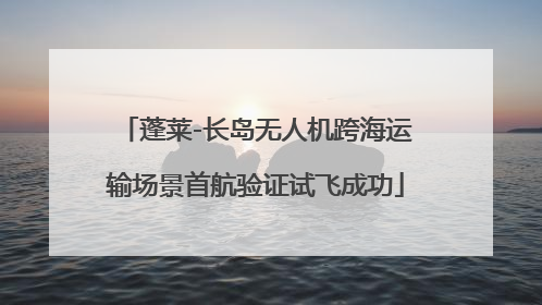 蓬莱-长岛无人机跨海运输场景首航验证试飞成功