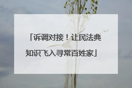 诉调对接！让民法典知识飞入寻常百姓家