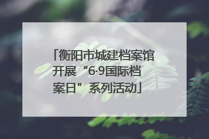 衡阳市城建档案馆开展“6·9国际档案日”系列活动