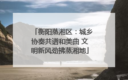 衡阳蒸湘区：城乡协奏共谱和美曲 文明新风劲拂蒸湘地