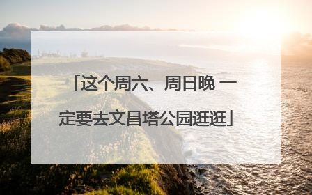 这个周六、周日晚 一定要去文昌塔公园逛逛