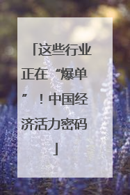 这些行业正在“爆单”！中国经济活力密码