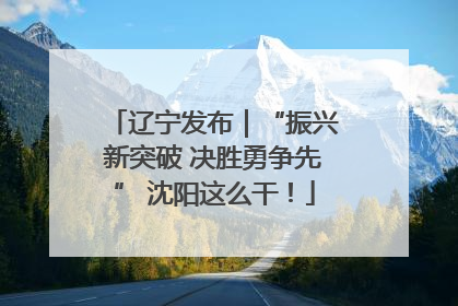 辽宁发布｜“振兴新突破 决胜勇争先” 沈阳这么干！