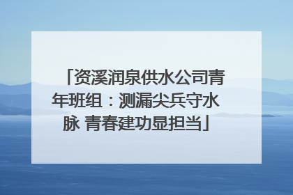 资溪润泉供水公司青年班组：测漏尖兵守水脉 青春建功显担当