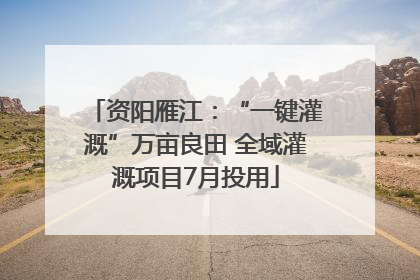 资阳雁江：“一键灌溉”万亩良田 全域灌溉项目7月投用