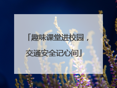 趣味课堂进校园，交通安全记心间
