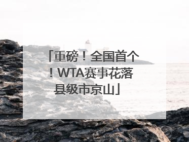 重磅！全国首个！WTA赛事花落县级市京山