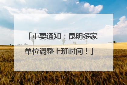 重要通知：昆明多家单位调整上班时间！