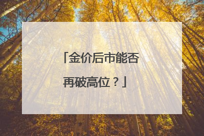 金价后市能否再破高位？