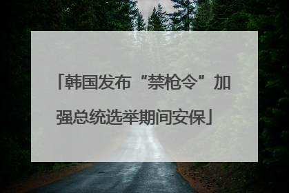 韩国发布“禁枪令”加强总统选举期间安保