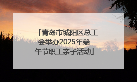青岛市城阳区总工会举办2025年端午节职工亲子活动