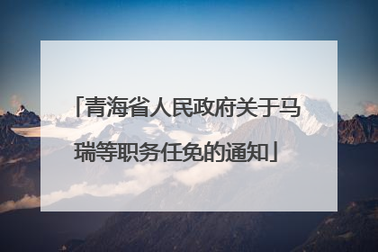 青海省人民政府关于马瑞等职务任免的通知