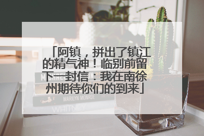 阿镇，拼出了镇江的精气神！临别前留下一封信：我在南徐州期待你们的到来