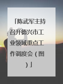 陈武军主持召开德兴市工业领域重点工作调度会（图）