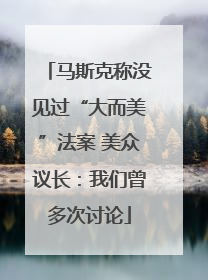 马斯克称没见过“大而美”法案 美众议长：我们曾多次讨论