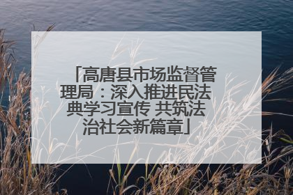 高唐县市场监督管理局：深入推进民法典学习宣传 共筑法治社会新篇章