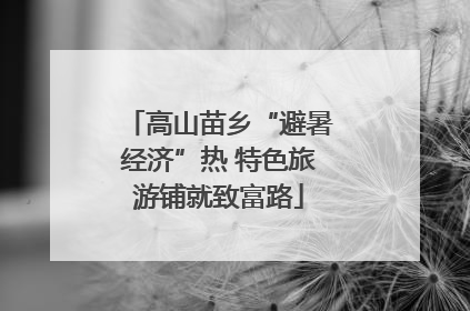 高山苗乡“避暑经济”热 特色旅游铺就致富路