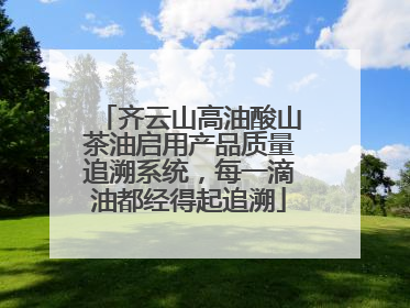 齐云山高油酸山茶油启用产品质量追溯系统，每一滴油都经得起追溯