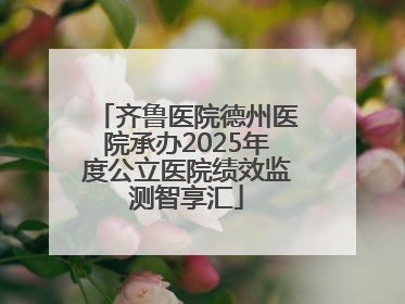 齐鲁医院德州医院承办2025年度公立医院绩效监测智享汇