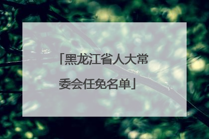 黑龙江省人大常委会任免名单