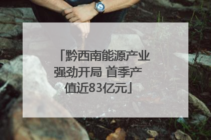 黔西南能源产业强劲开局 首季产值近83亿元