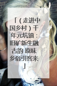 （走进中国乡村）千年元坑镇：旧矿新生融古韵 原味乡俗引客来