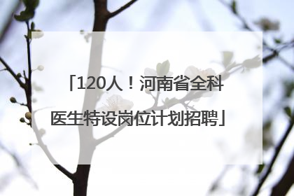 120人！河南省全科医生特设岗位计划招聘