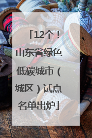 12个！山东省绿色低碳城市（城区）试点名单出炉