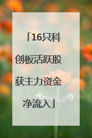16只科创板活跃股获主力资金净流入