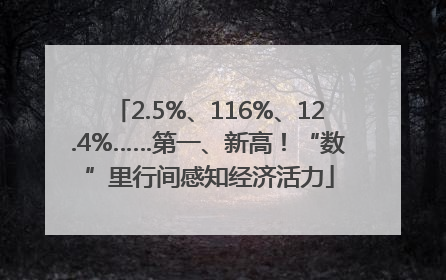 2.5%、116%、12.4%……第一、新高！“数”里行间感知经济活力