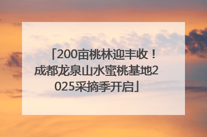 200亩桃林迎丰收！成都龙泉山水蜜桃基地2025采摘季开启