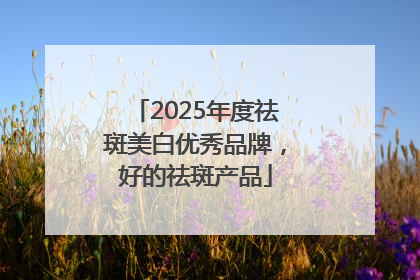 2025年度祛斑美白优秀品牌，好的祛斑产品