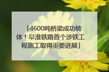 4600吨桥梁成功转体！阜淮铁路首个涉铁工程施工取得重要进展