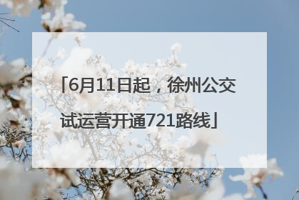 6月11日起，徐州公交试运营开通721路线