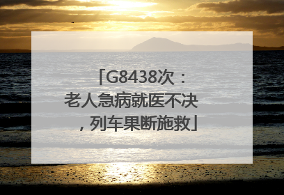 G8438次：老人急病就医不决，列车果断施救
